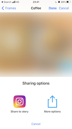 Sharing options